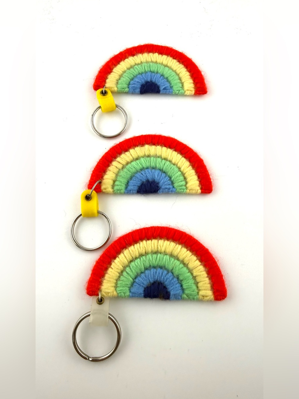 3 Handmade Rainbow Keychains